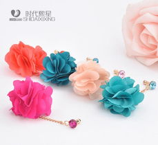 韓版可愛雪紡花朵水鉆防塵塞 蘋果耳機(jī)塞的時(shí)尚防護(hù)選擇